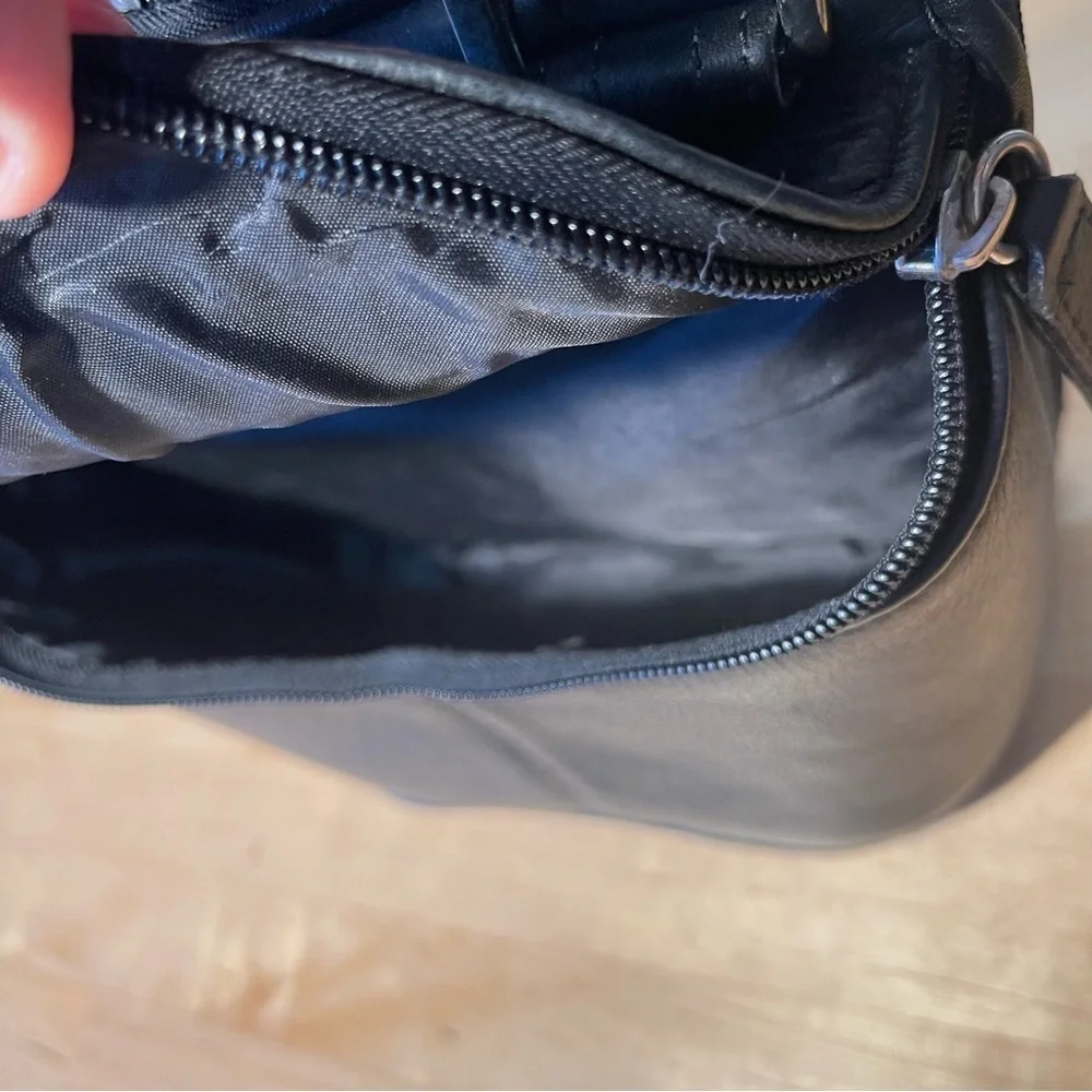 LATICO Black Leather Crossbody Organizer Bag RFID Wallet Travel Messenger Purse